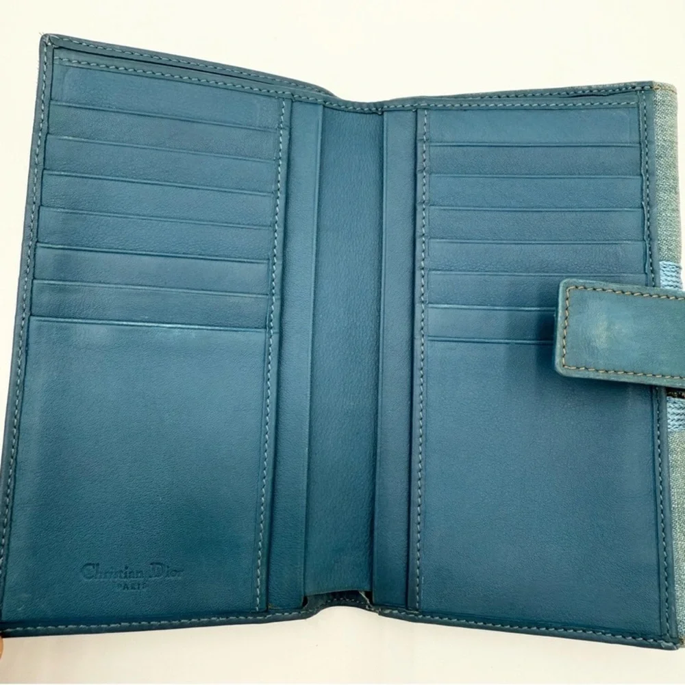Rare Vintage 2002 Dior Denim Lace Up Long Wallet EUC Retail $3000
